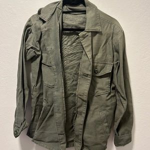American Eagle Outfitters Oversized Military Jacket in Olive (Size Small)